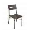 Bayview Stacking Side Chair - Walnut Synthetic Wood - Powder Coated Aluminum - Bronze 