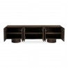 Moe’s Home Collection Hadley Media Unit in Warm Brown - Opened Cabinets