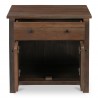 Moe’s Home Collection Gene Charging Nightstand in Dark Brown - Front and Opened  Cabinet