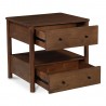 Moe’s Home Collection Gene Charging Nightstand in Dark Brown - Angled View Opened Drawer