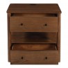 Moe’s Home Collection Gene Charging Nightstand in Dark Brown - Opened Cabinet