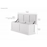 Nova Solo Halifax Storage Chest - White - Dimension