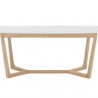 Sunpan Kali Dining Table 70.5" in Pale Honey - White Marble - Front Angle