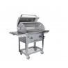 Bull BBQ Bison Premium Drop In Charcoal Grill Cart - Open and Angled 