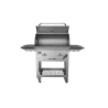 Bull BBQ Bison Premium Drop In Charcoal Grill Cart -Front and Opened  and Angled 