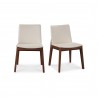 Moe's Home Collection Deco Dining Chair Cream White PVC - Set of 2 Angled