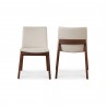 Moe's Home Collection Deco Dining Chair Cream White PVC - Set of 2 Back to Back