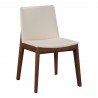 Moe's Home Collection Deco Dining Chair Cream White PVC - Angled View