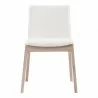 Moe's Home Collection Deco Oak Dining Chair White PVC - Set Of Two - Front - Moe's Home Collection Deco Oak Dining Chair White PVC - Set Of Two - Front