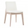 Moe's Home Collection Deco Oak Dining Chair White PVC - Set Of Two - Angled View