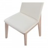 Moe's Home Collection Deco Oak Dining Chair White PVC - Set Of Two - Top Angle
