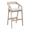 Moe's Home Collection Padma Oak Barstool - Light Grey - Front Side Angle