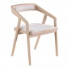 Moe's Home Collection Padma Oak Armchair - Light Grey - Front Side Angle