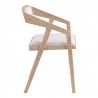 Moe's Home Collection Padma Oak Armchair - Light Grey - Side Angle