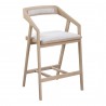 Moe's Home Collection Padma Oak Counter Stool - Light Grey - Front Side Angle