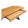 Moe's Home Collection Profecto Desk in Oak - Side Closeup Opened Angle
