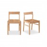 Moe's Home Collection Owing Dining Chair, Natural Oak - Set of Two - Set in Front Side Angle
