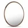 Moe’s Home Collection Alcott Small Round Mirror in Walnut - Angled View - Moe’s Home Collection Alcott Small Round Mirror in Walnut - Angled View