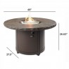 Outdoor Greatroom Company Beacon Chat Fire Table White Onyx Top 20" Burner Size View