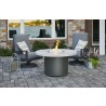 Outdoor Greatroom Company Beacon Chat Fire Table White Onyx Top 20" Burner Outdoor View