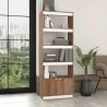 Manhattan Comfort Mid-Century Modern Ratzer Bookcase with 5 Shelves in Brown and White - Manhattan Comfort Mid-Century Modern Ratzer Bookcase with 5 Shelves in Brown and White