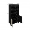 Manhattan Comfort Sheridan Modern Cane Bookcase with Adjustable Shelves Black Size