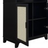 Manhattan Comfort Sheridan Modern Cane Bookcase with Adjustable Shelves Black Down