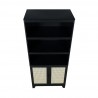 Manhattan Comfort Sheridan Modern Cane Bookcase with Adjustable Shelves Black Top
