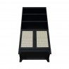 Manhattan Comfort Sheridan Modern Cane Bookcase with Adjustable Shelves Black Bottom
