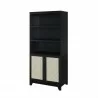 Manhattan Comfort Sheridan Modern Cane Bookcase with Adjustable Shelves Black Other Side - Manhattan Comfort Sheridan Modern Cane Bookcase with Adjustable Shelves Black Other Side