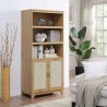 Manhattan Comfort Sheridan Modern Cane 4-Piece Set Bookcase Nature