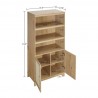 Manhattan Comfort Sheridan Modern Cane Bookcase with Adjustable Shelves Nature Size