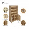 Manhattan Comfort Sheridan Modern Cane Bookcase with Adjustable Shelves Nature Details