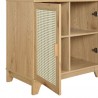 Manhattan Comfort Sheridan Modern Cane Bookcase with Adjustable Shelves Nature Down