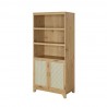 Manhattan Comfort Sheridan Modern Cane Bookcase with Adjustable Shelves Nature Other Side