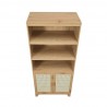 Manhattan Comfort Sheridan Modern Cane Bookcase with Adjustable Shelves Nature Top