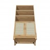 Manhattan Comfort Sheridan Modern Cane Bookcase with Adjustable Shelves Nature Bottom