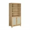 Manhattan Comfort Sheridan Modern Cane Bookcase with Adjustable Shelves Nature Side - Manhattan Comfort Sheridan Modern Cane Bookcase with Adjustable Shelves Nature Side