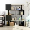 Anderson Teak Alliance Geometric Bookcase - Front and Lifestyle - Anderson Teak Alliance Geometric Bookcase - Front and Lifestyle