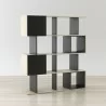 Anderson Teak Alliance Geometric Bookcase - Angled and Empty - Anderson Teak Alliance Geometric Bookcase - Angled and Empty