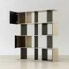 Anderson Teak Alliance Geometric Bookcase - Side Angled and Empty - Anderson Teak Alliance Geometric Bookcase - Side Angled and Empty