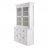 Nova Solo Halifax Glass-Display Hutch Unit - White - Front Side Angle