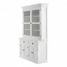 Nova Solo Halifax Glass-Display Hutch Unit - White - Front Side Angle - Nova Solo Halifax Glass-Display Hutch Unit - White - Front Side Angle