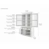 Nova Solo Halifax Glass-Display Hutch Unit - White - Dimension - Nova Solo Halifax Glass-Display Hutch Unit - White - Dimension