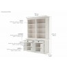 Infinita Hutch Buffet with Open Shelves - Dimension