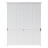 Nova Solo Halifax Mahogany White Distressed Finish Library / Kitchen Hutch with Basket Set and Glass Vitrines - Back Angle 