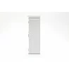 Nova Solo Halifax Mahogany White Distressed Finish Library / Kitchen Hutch with Basket Set and Glass Vitrines - Side Angle  - Nova Solo Halifax Mahogany White Distressed Finish Library / Kitchen Hutch with Basket Set and Glass Vitrines - Side Angle 