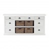 Nova Solo Halifax Mahogany White Distressed Finish Library / Kitchen Hutch with Basket Set and Glass Vitrines - Front Angle 