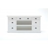 Nova Solo Halifax Mahogany White Distressed Finish Library / Kitchen Hutch with Basket Set and Glass Vitrines - Front Angle 