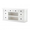 Nova Solo Halifax Mahogany White Distressed Finish Library / Kitchen Hutch with Basket Set and Glass Vitrines - Front Angle 